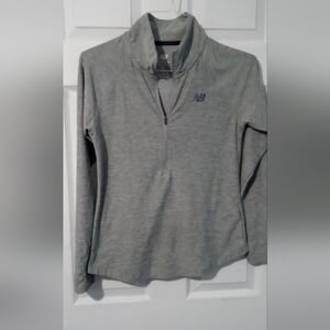 New Balance Heather Gray Long Sleeve Half Zip Running Top